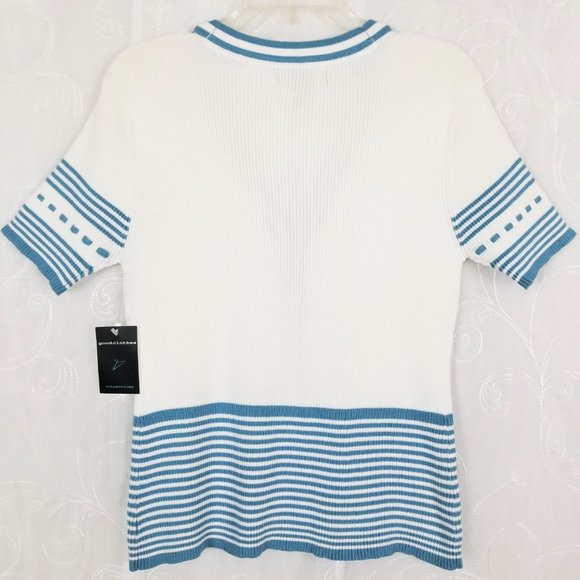 Good Clothes S Knit Top Short Sleeve Button Up - Picture 7 of 7
